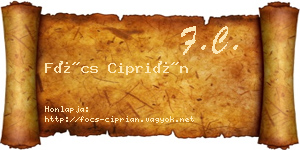Föcs Ciprián névjegykártya
